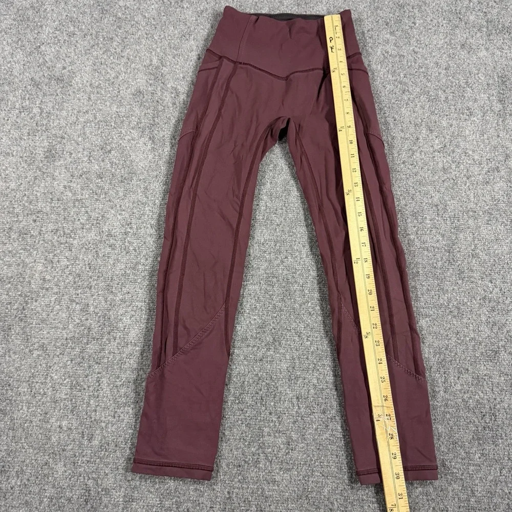 Lululemon Leggings Womens 2 Maroon Crop 23